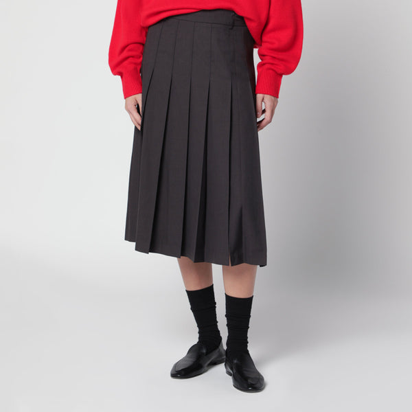 Charcoal Grey Pleated Skirt