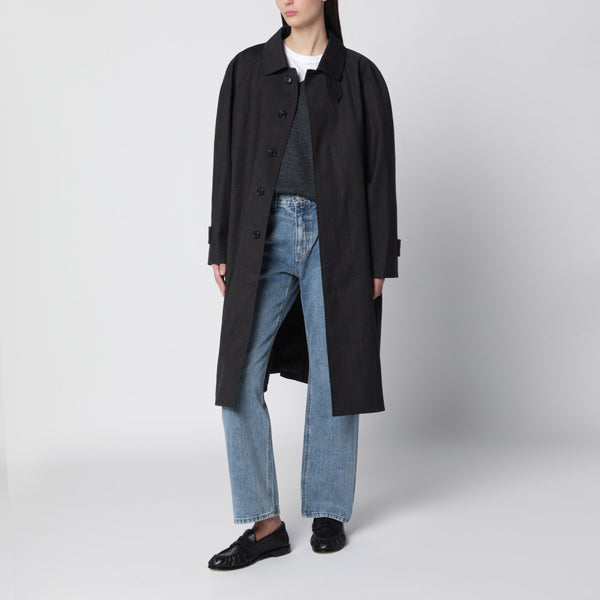 Brown H-Line Coat In Wool Blend