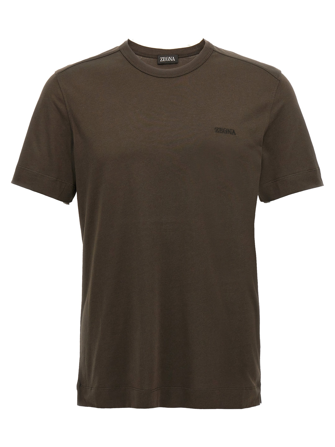 Logo Embroidery T-Shirt Brown