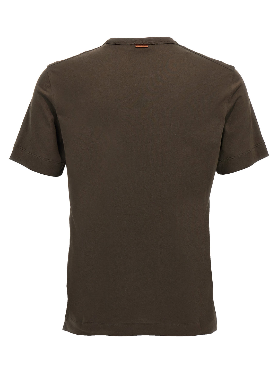 Logo Embroidery T-Shirt Brown