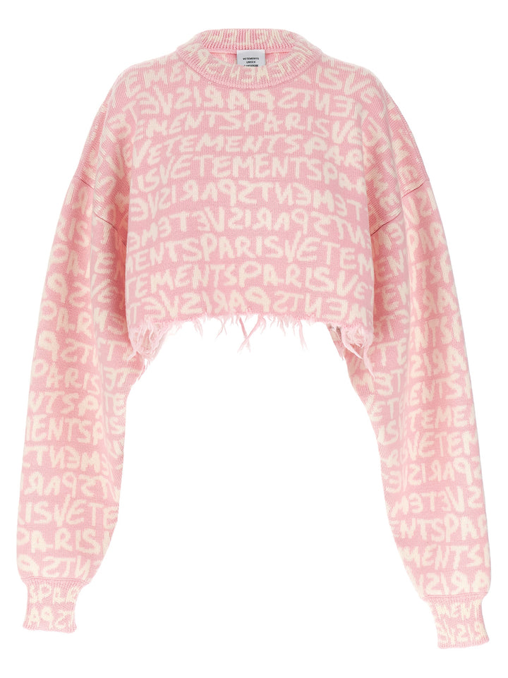 Graffiti Monogram Sweater, Cardigans Pink