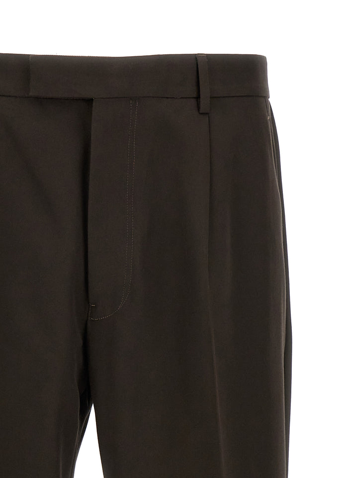 Front Pleat Pants Brown