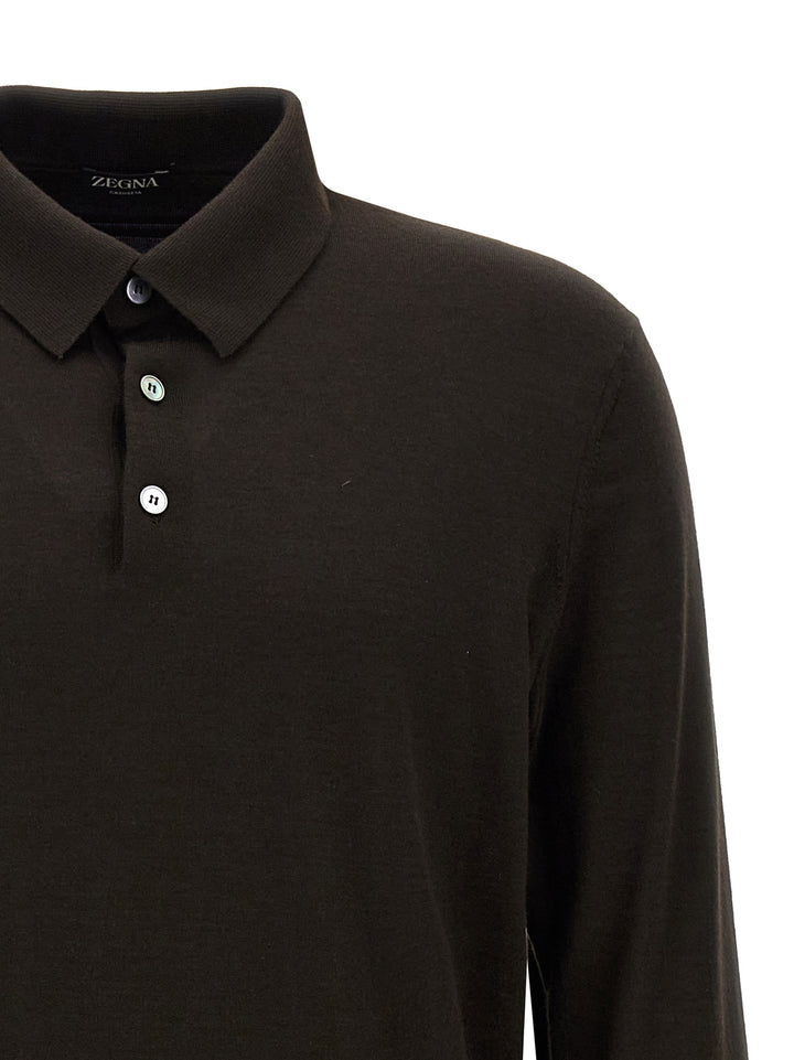 Silk Cashmere  Shirt Polo Brown