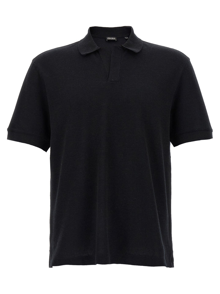 Zegna Cashmere  Shirt Polo - Black | 90af95dfc2d5fe3802c4122b3a6c1dcaecedfe80
