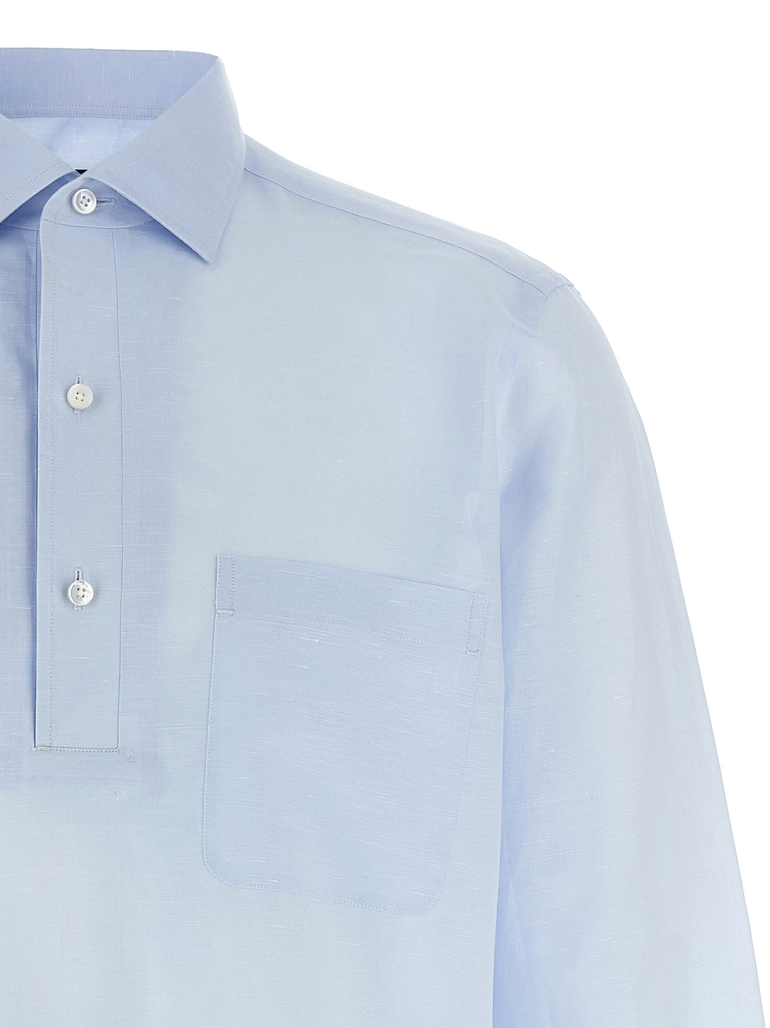Zegna 3 Buttons Shirt Shirt and Blouse - Light Blue | 6dc3857953da5b543080c17bbe1de64f34ea0bf5