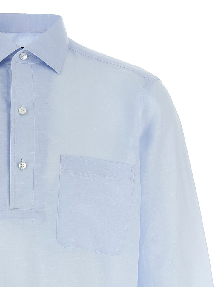 Zegna 3 Buttons Shirt Shirt and Blouse - Light Blue | 6dc3857953da5b543080c17bbe1de64f34ea0bf5