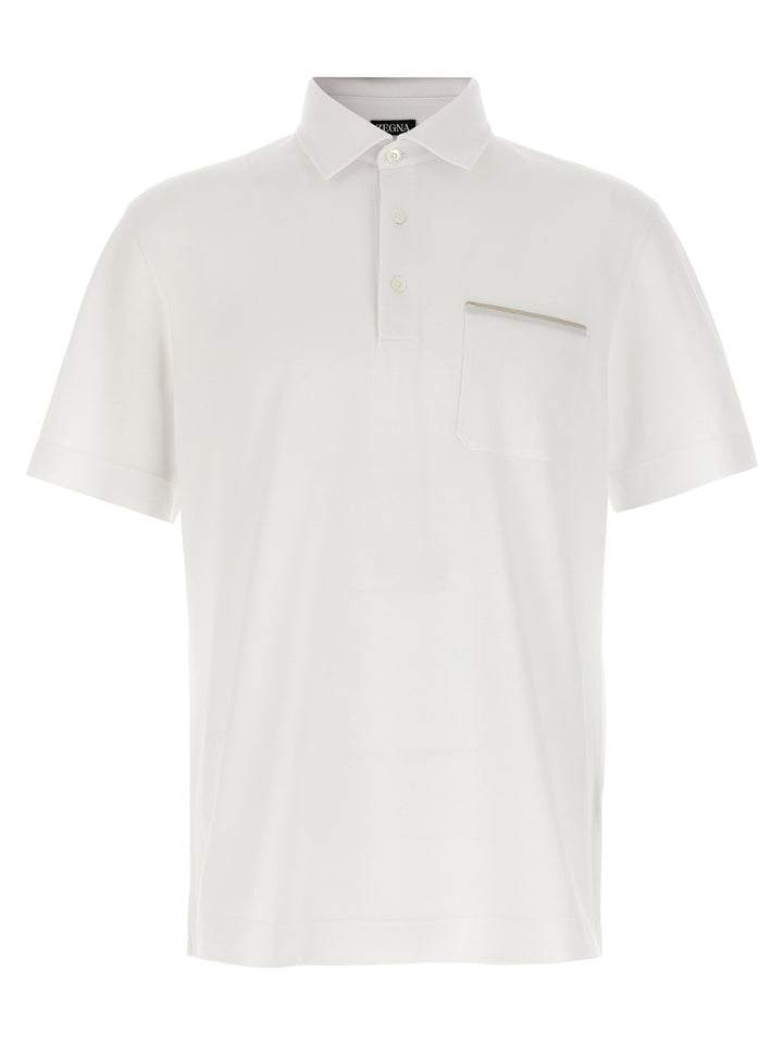 Zegna Piqué  Shirt Polo - White | 2266e9f36002342056672a9fc137890452be5ba6