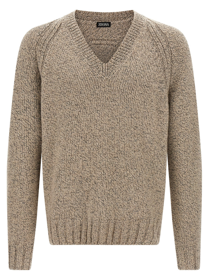 Zegna Cashmere Sweater Sweaters and Cardigans - Beige | 4b2083807e16cf20074455b137affb79890d9f25