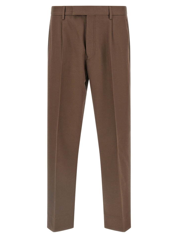 Zegna Wool Cotton Pants - Brown | 3bbb50e48557246e231efc25fdf0022d258143b9