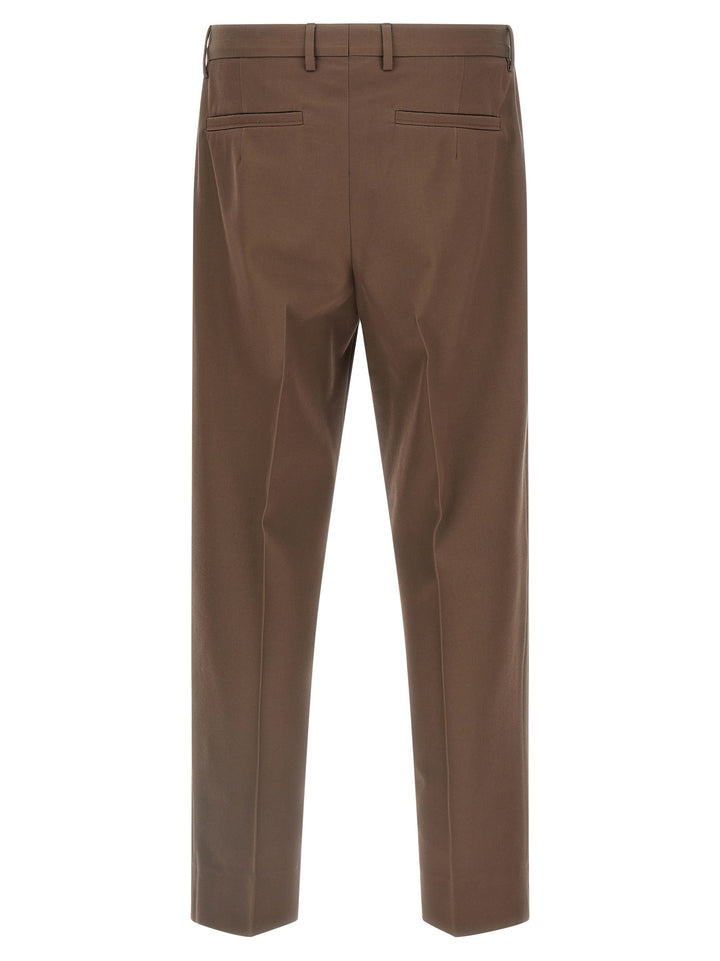 Zegna Wool Cotton Pants - Brown | de5009e344be4132f66109ec9283f70a181261e0