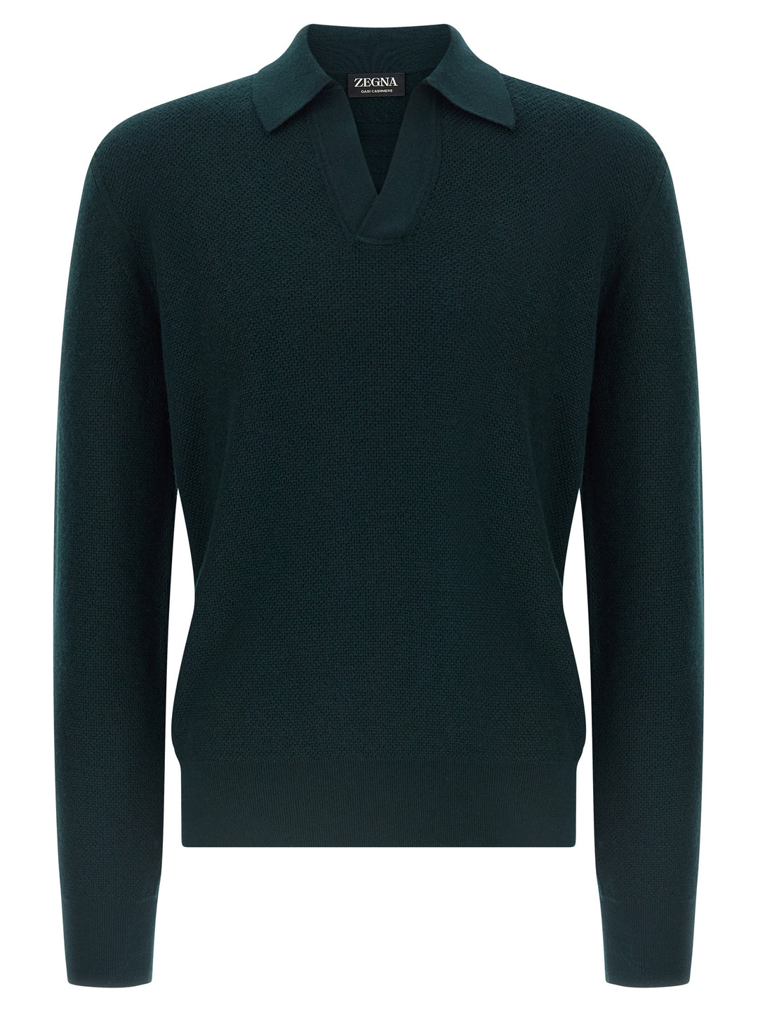 Zegna Oasi Cashmere Polo - Green | c00312fc8952a81a54d74cc1619cf2c899d329a5