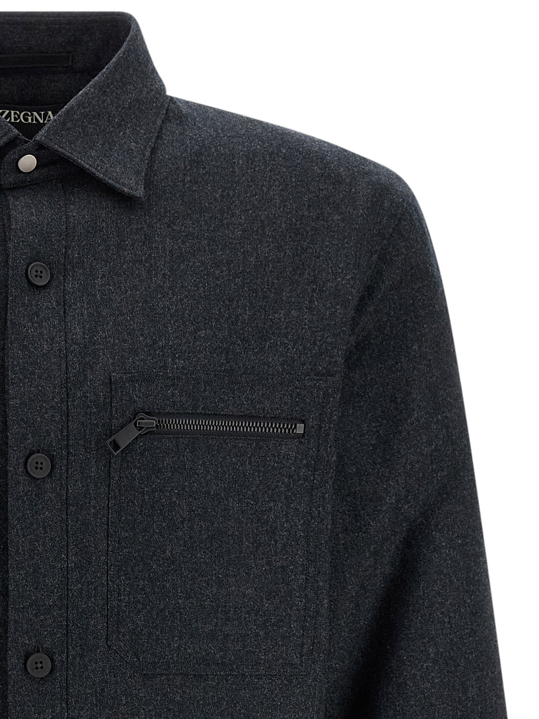 Zegna Techmerino Overshirt Shirt and Blouse - Gray | d5c5c5474dc2ebd20a24fed62d10fac651d06a6b