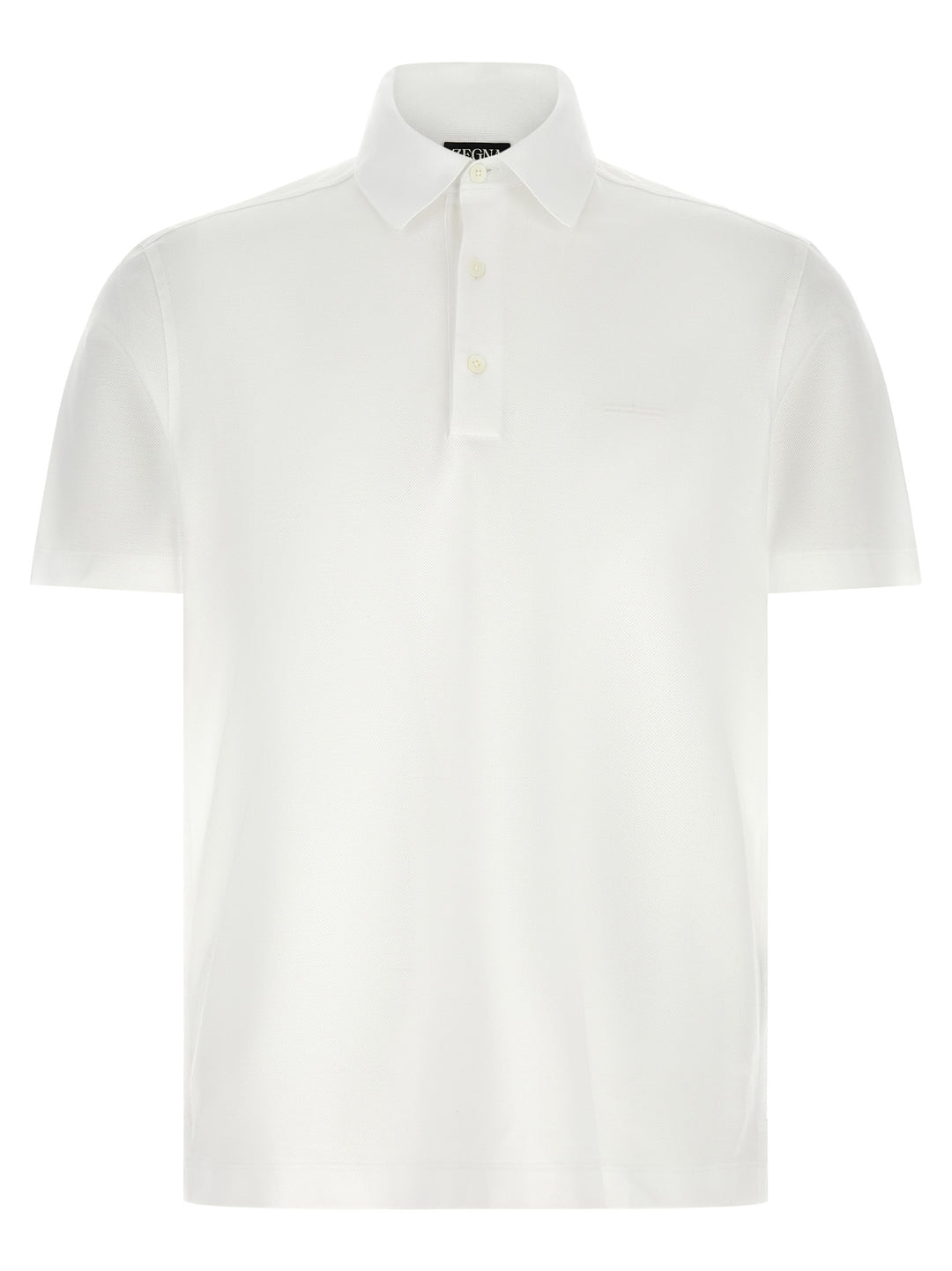 Zegna Piqué Cotton  Shirt Polo - White | 1bb8f5bee1f8143d29c8d450bed96634bb2b9f2b