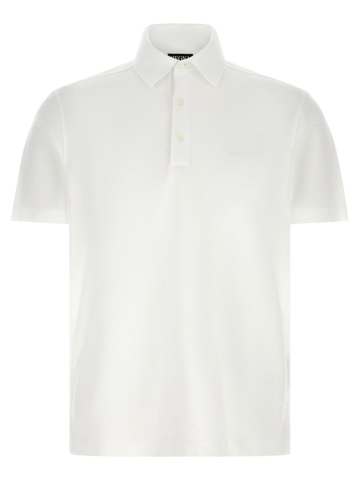 Zegna Piqué Cotton  Shirt Polo - White | 1bb8f5bee1f8143d29c8d450bed96634bb2b9f2b
