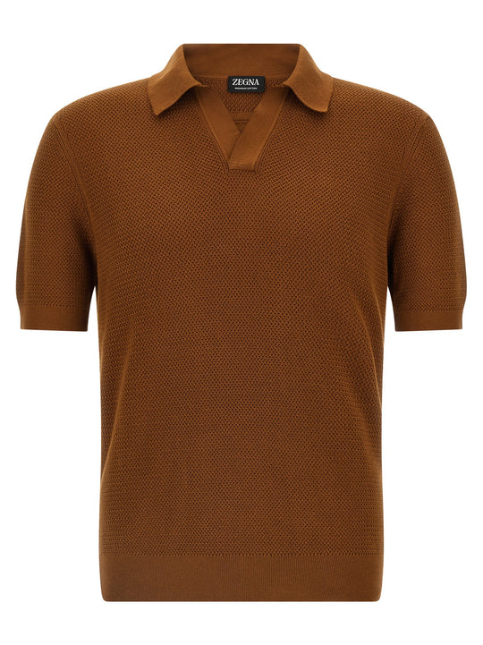 Premium Cotton Shirt Polo Brown