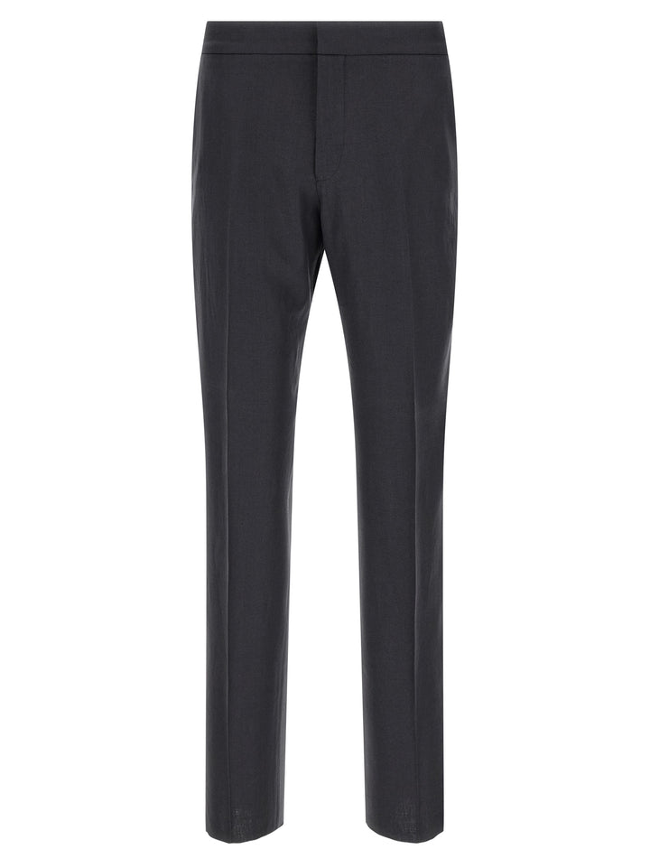 Zegna Linen Trousers Pants - Blue | 53cc1248df8e67af7215a40c1367b8a97f00d844