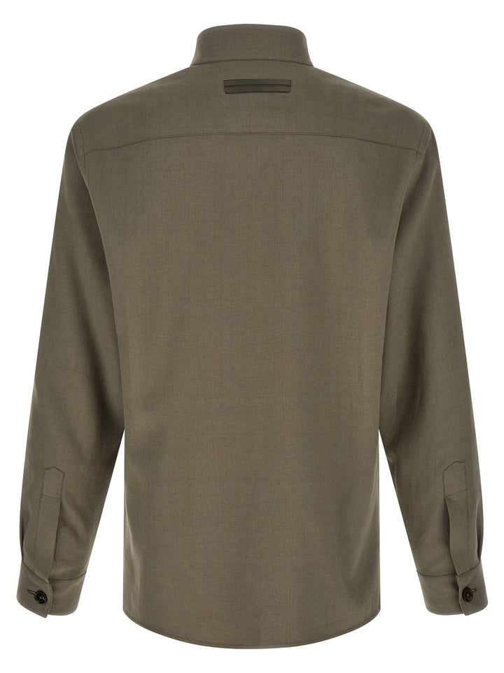 Zegna Oasi Lino Shirt and Blouse - Gray | e5c3ffc7cee5c6a60108425005da9cedd1ea2bfe