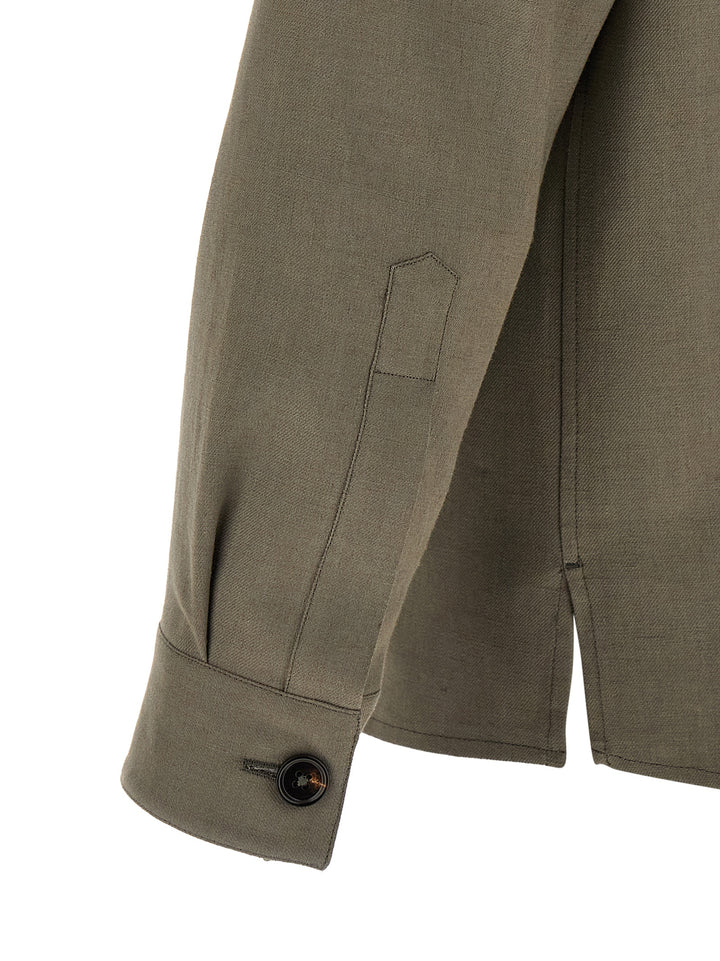 Zegna Oasi Lino Shirt and Blouse - Gray | 918cf7fccbd61418847db30e59b2f22e686ff800
