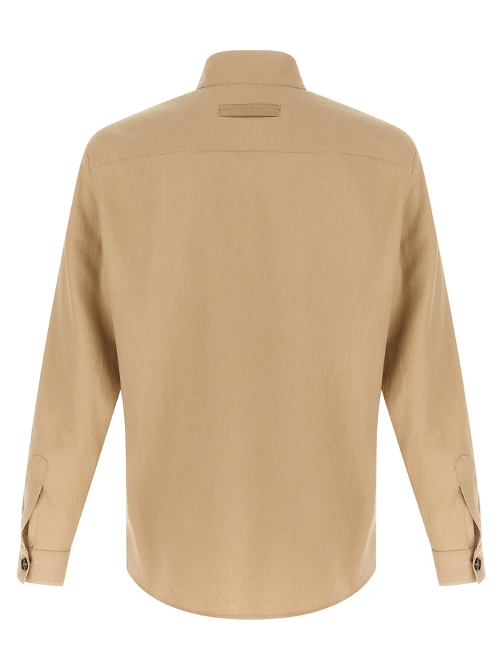 Zegna Oasi Lino Shirt and Blouse - Beige | 60eee9b39fe616bd7062bbc9c264dace0d8bcd97