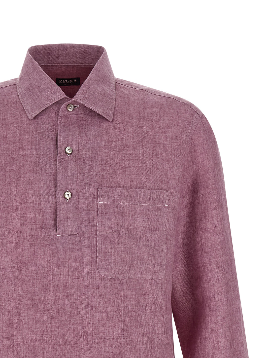 Zegna Oasi Lino Polo - Pink | 49b45c9a0a09470e0f198337905845582d24cda6