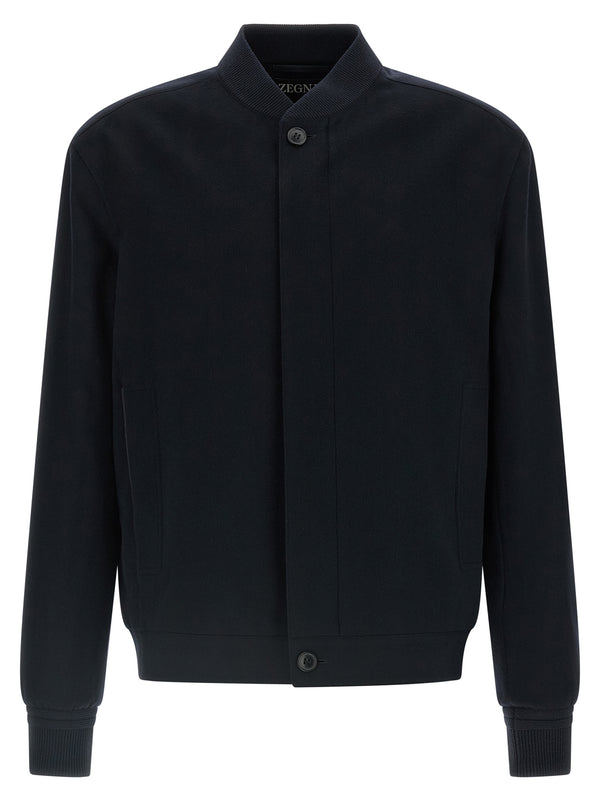 Oasis Cashmere Bomber Jacket Blue
