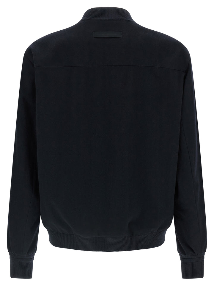 Zegna Oasis Cashmere Bomber Jacket Puffer Jackets - Blue | 657c651a5fd94b22d04ca59860292d6703091e97