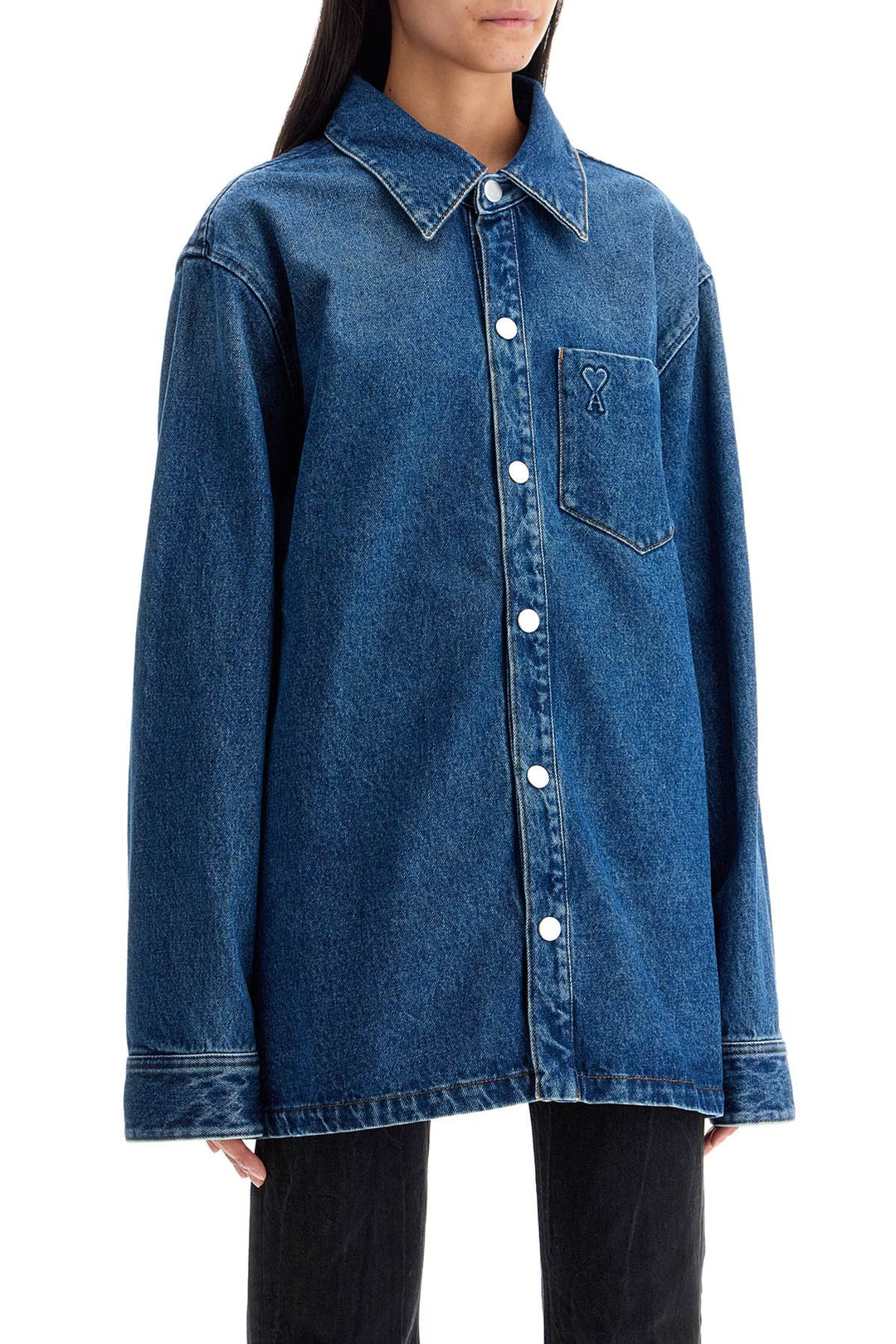 Overshirt Ampia In Denim