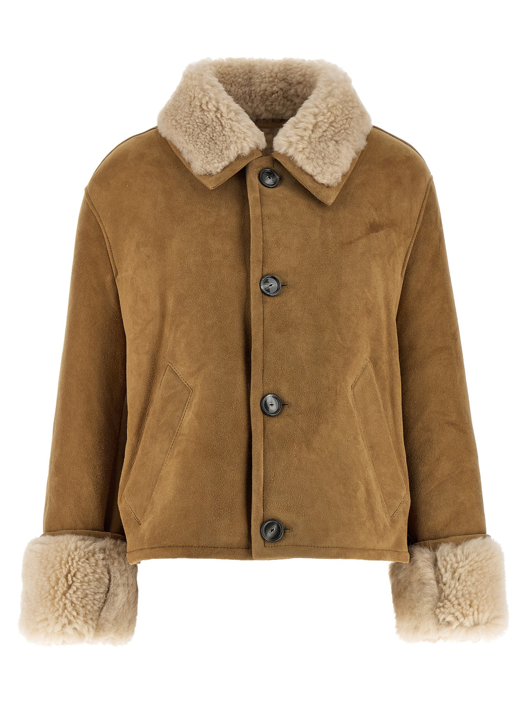 Ami Paris Shearling Jacket Fur - Beige | a8f47b7f71dbb4bbf988d5dbf34ed9efb5c9dc9c
