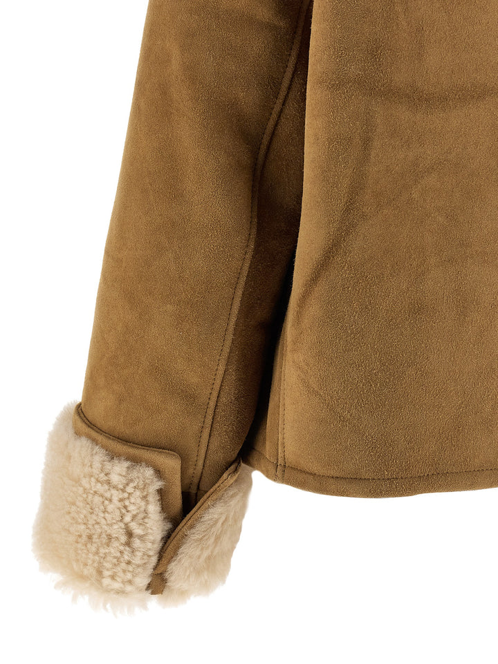Ami Paris Shearling Jacket Fur - Beige | d6ab159f6cdf0c8bb090bd72321e0d0c3acd4e35