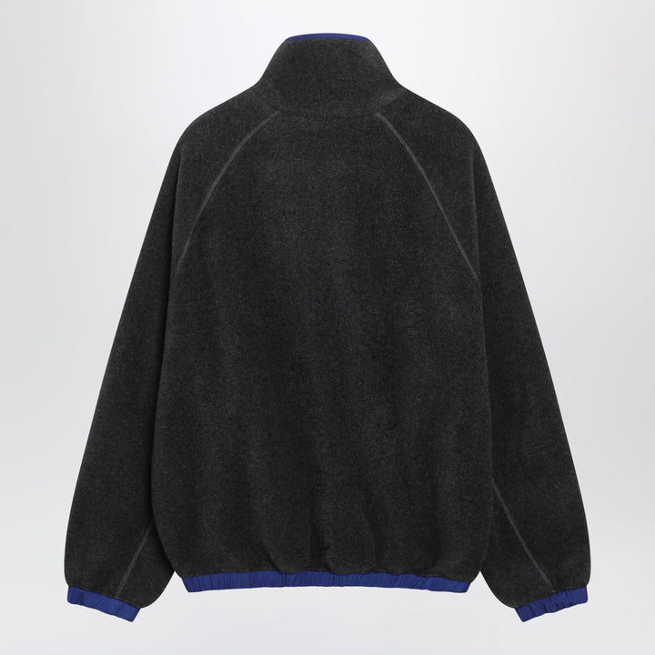 Ami Paris Charcoal Grey Fleece Sweatshirt With Ami Patch
