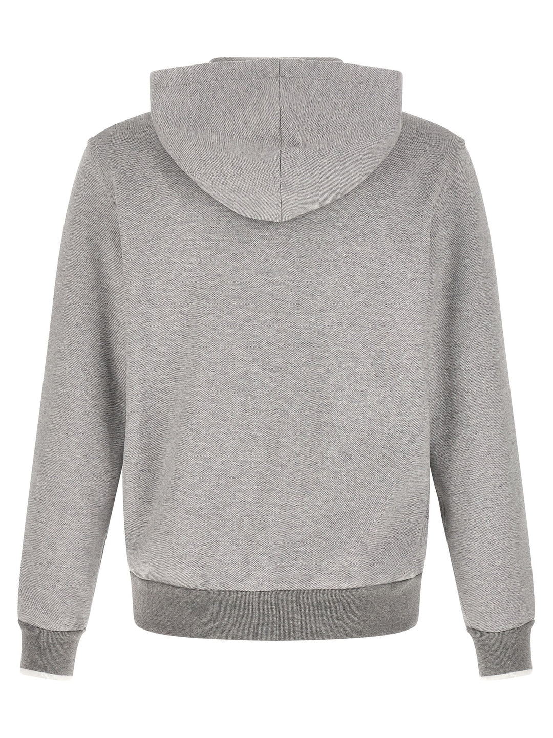 Brioni Piquet Cotton Hoodie Sweatshirt - Gray | b9e634c00f2b5d9d900a6993712c2e89727c0038