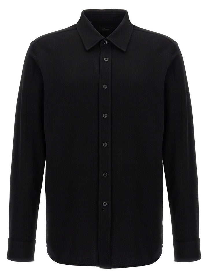 Piquet Cotton Shirt Shirt, Blouse Black