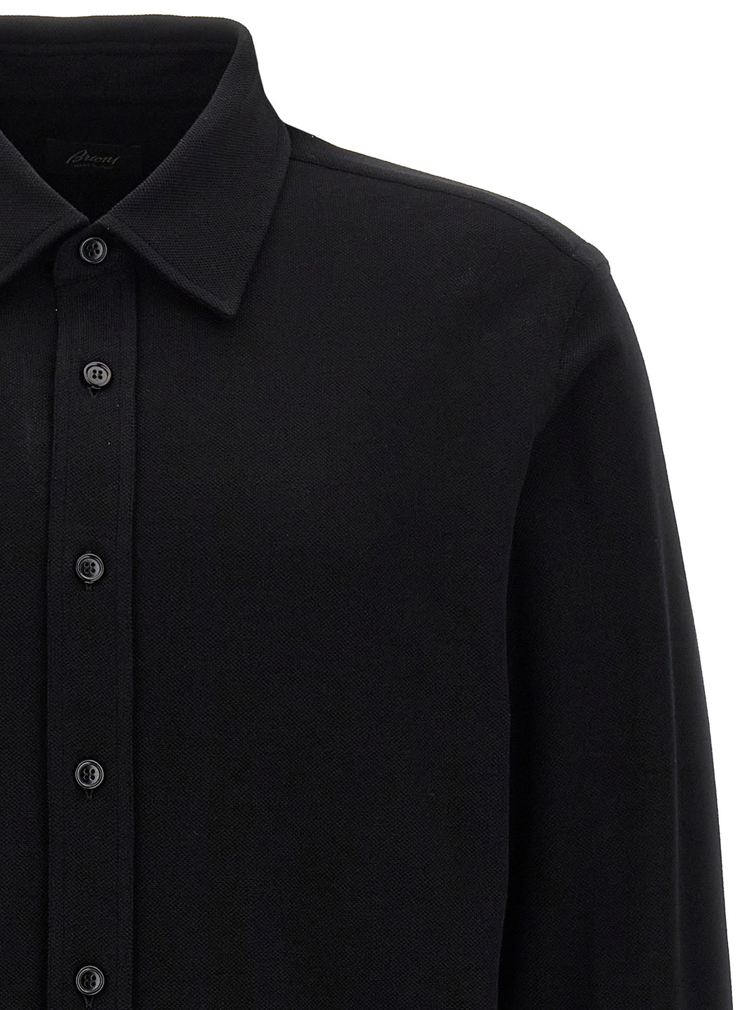 Piquet Cotton Shirt Shirt, Blouse Black