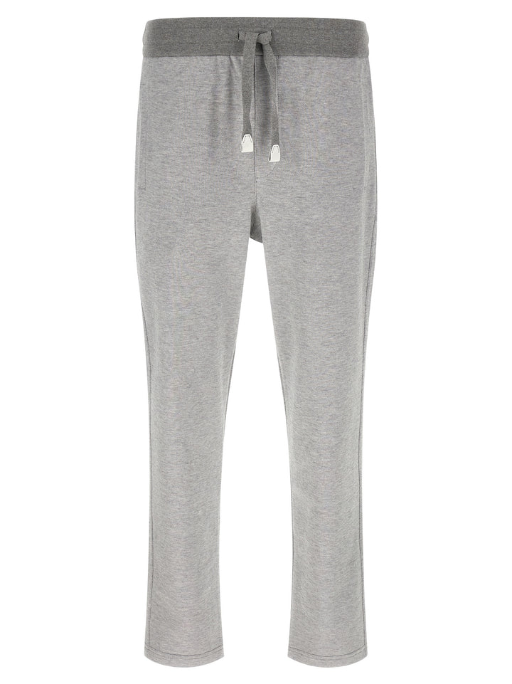 Brioni Piqué Cotton Joggers Pants - Gray | 7843c26088d4e20bc16f84aa9ea1fc80af6d1dac