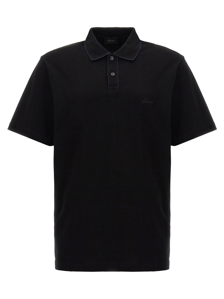 Logo Embroidery  Shirt Polo Black