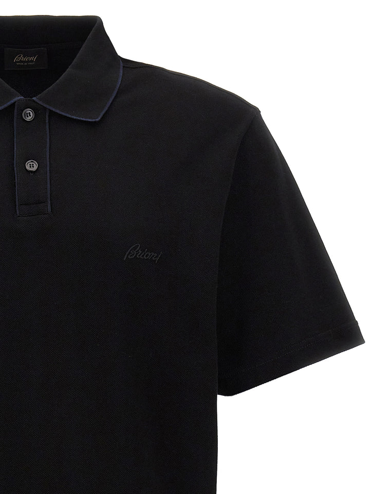 Logo Embroidery  Shirt Polo Black