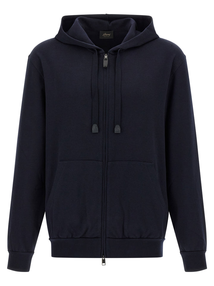 Brioni Cotton Hoodie Sweatshirt - Blue | 8a1e1e4460f164d4288558cb0eccad4c81f2d2cf