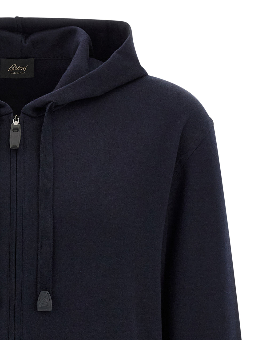 Brioni Cotton Hoodie Sweatshirt - Blue | 429da7d5d9f46fda6ab36bfab74378820acde752