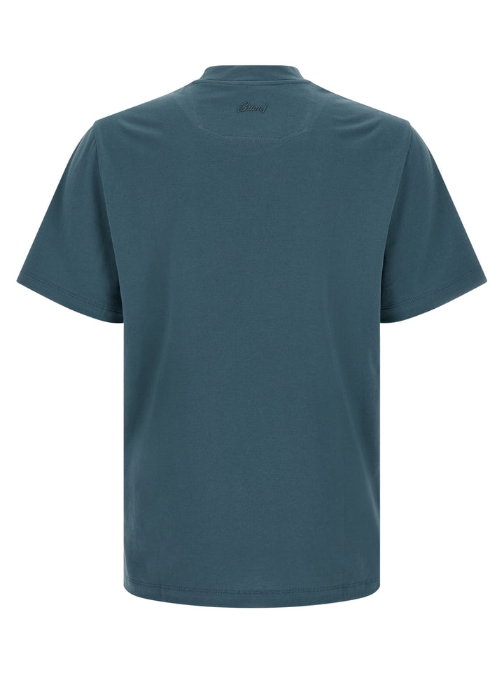 Brioni Logo Embroidery T-shirt - Blue | 9bffd4ea6cd2c06e13a5d20716de990e4ad1c0f5