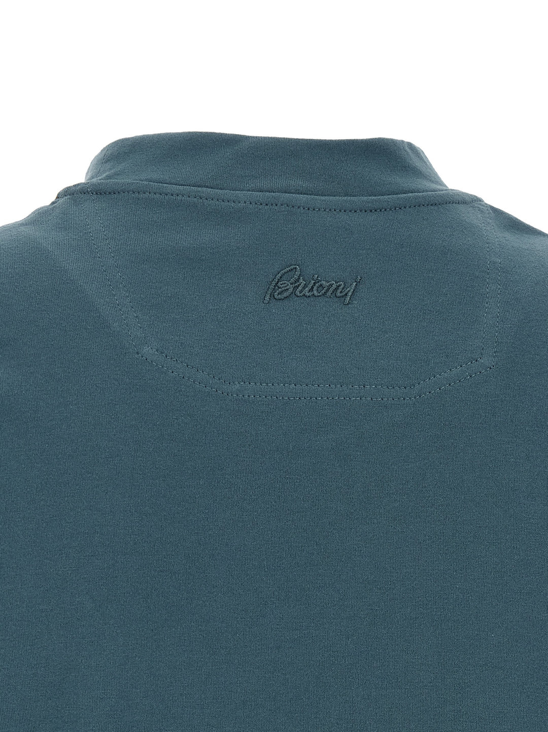 Brioni Logo Embroidery T-shirt - Blue | 9c0c9d10fcf5e85b79bf8496aae4cf89e29ee67c