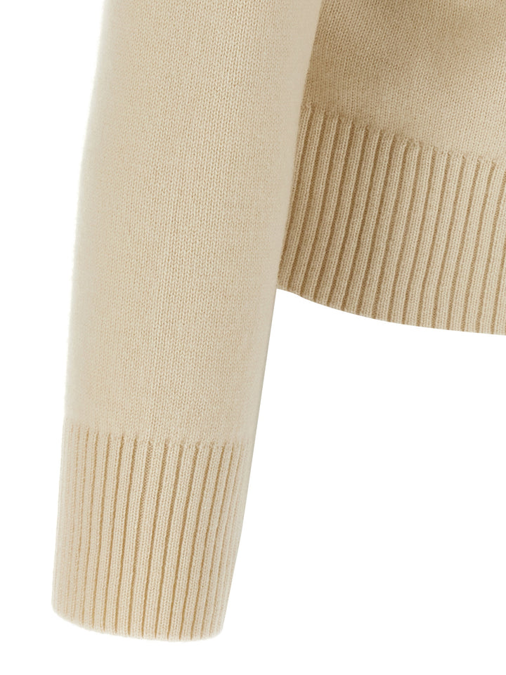 Ami Paris Puff Logo Patch Sweater Sweaters and Cardigans - Beige | 4c3a4e871f115d5e43677d8e64a5fa9083a8858f