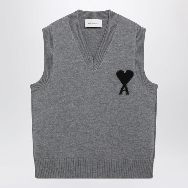Grey Ami De Coeur Vest In Wool