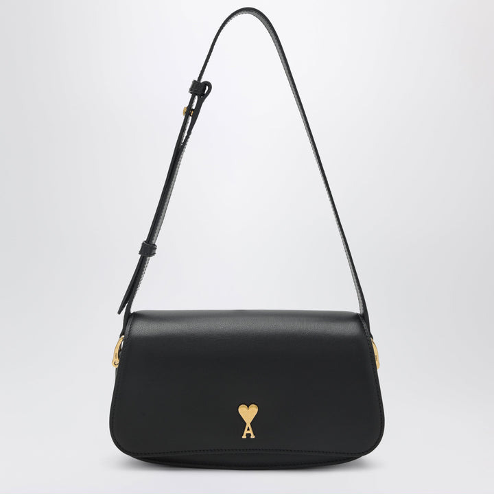 Ami Paris Paris Paris Black Leather Shoulder Bag