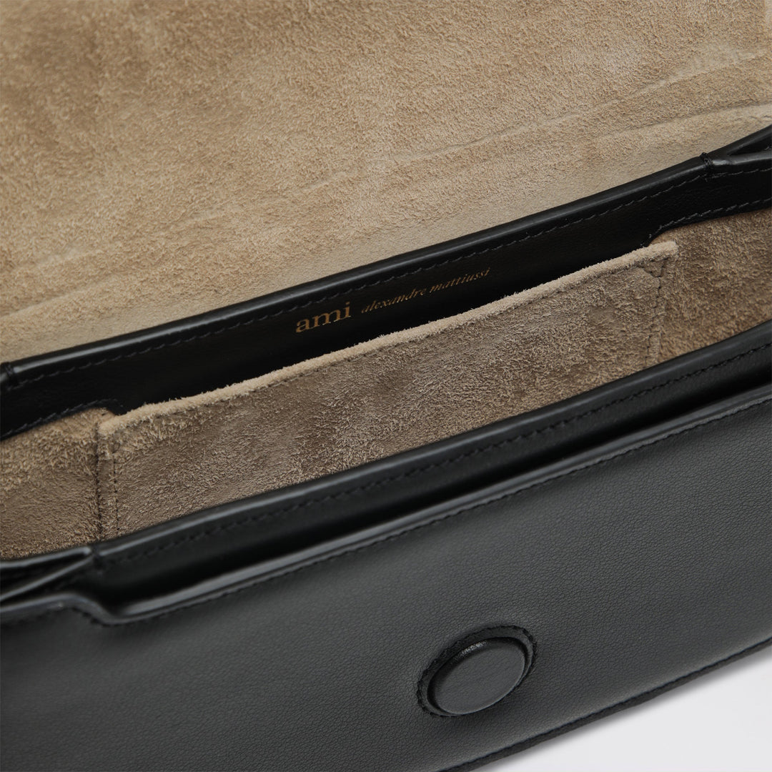 Ami Paris Paris Paris Black Leather Shoulder Bag