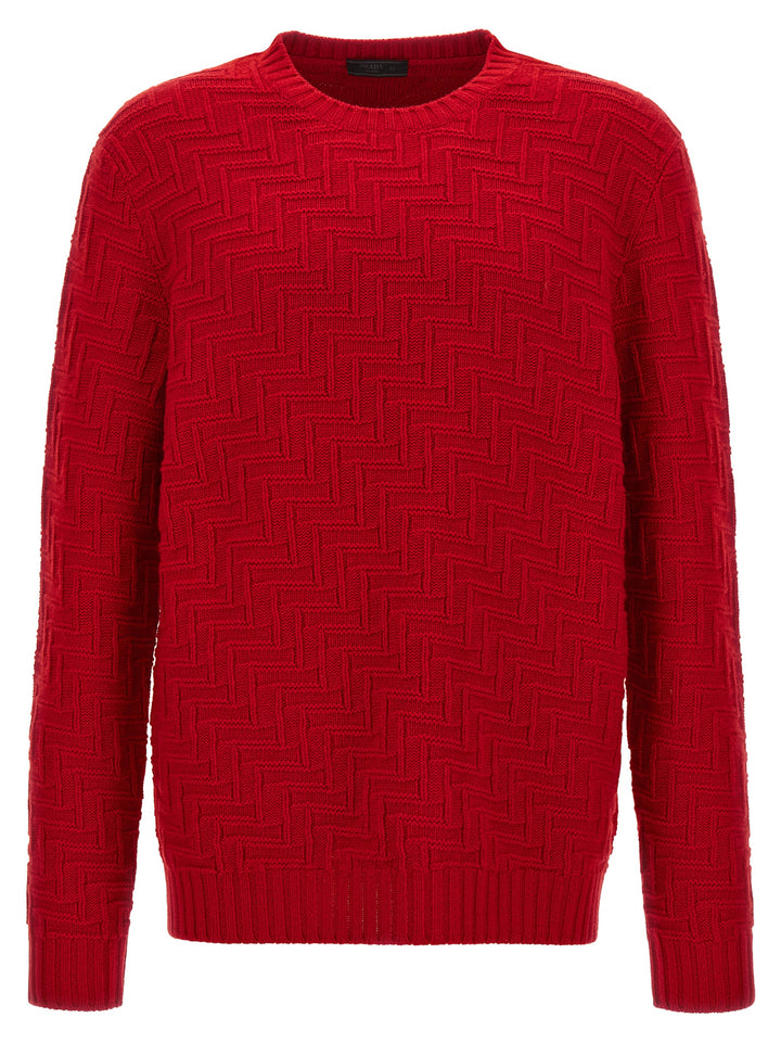 Prada Crew Neck Sweater Sweaters and Cardigans - Red | 6192050c9a9191f743466998fbdd43848b80c8f0