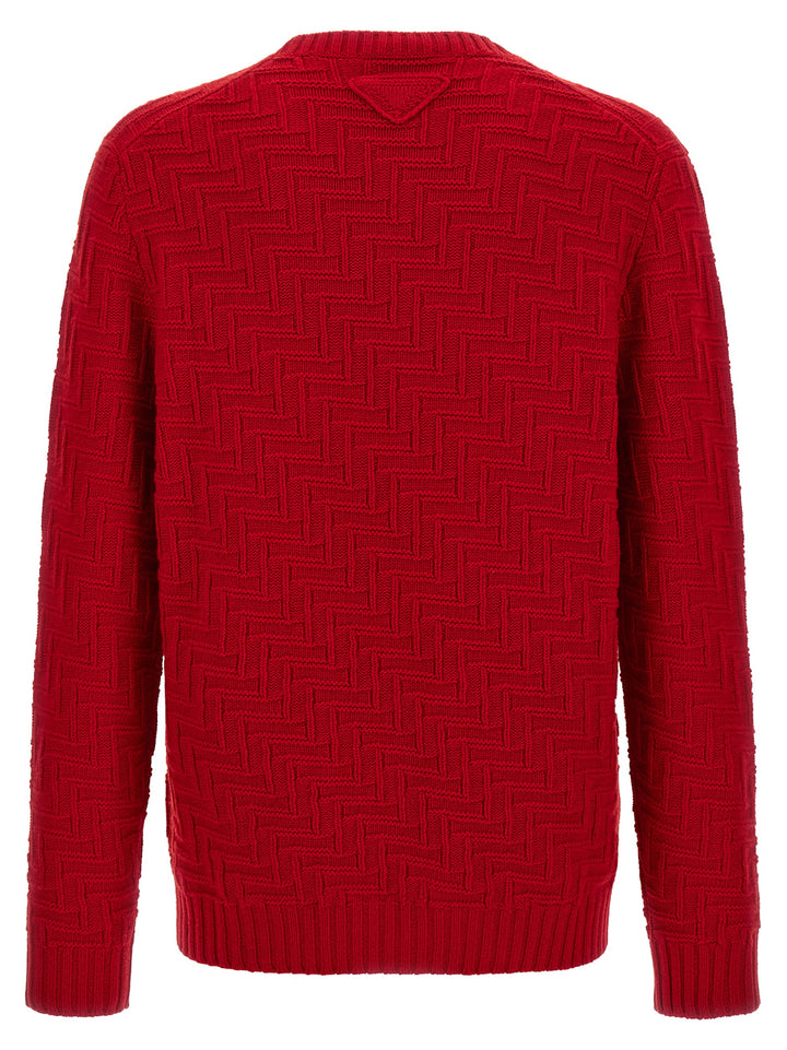 Prada Crew Neck Sweater Sweaters and Cardigans - Red | 49e94ce4f51487c315a2cce00ebbfaf40fbfa66d