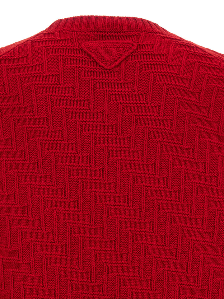 Prada Crew Neck Sweater Sweaters and Cardigans - Red | d28d204ae7e7798d4812a854fbed763f6fe9cff3
