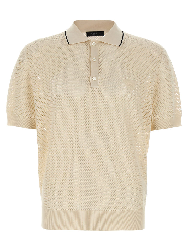 Prada Openwork  Shirt Polo - White | 8e0170bf9c307cc5331042f163c792ed32865c7e
