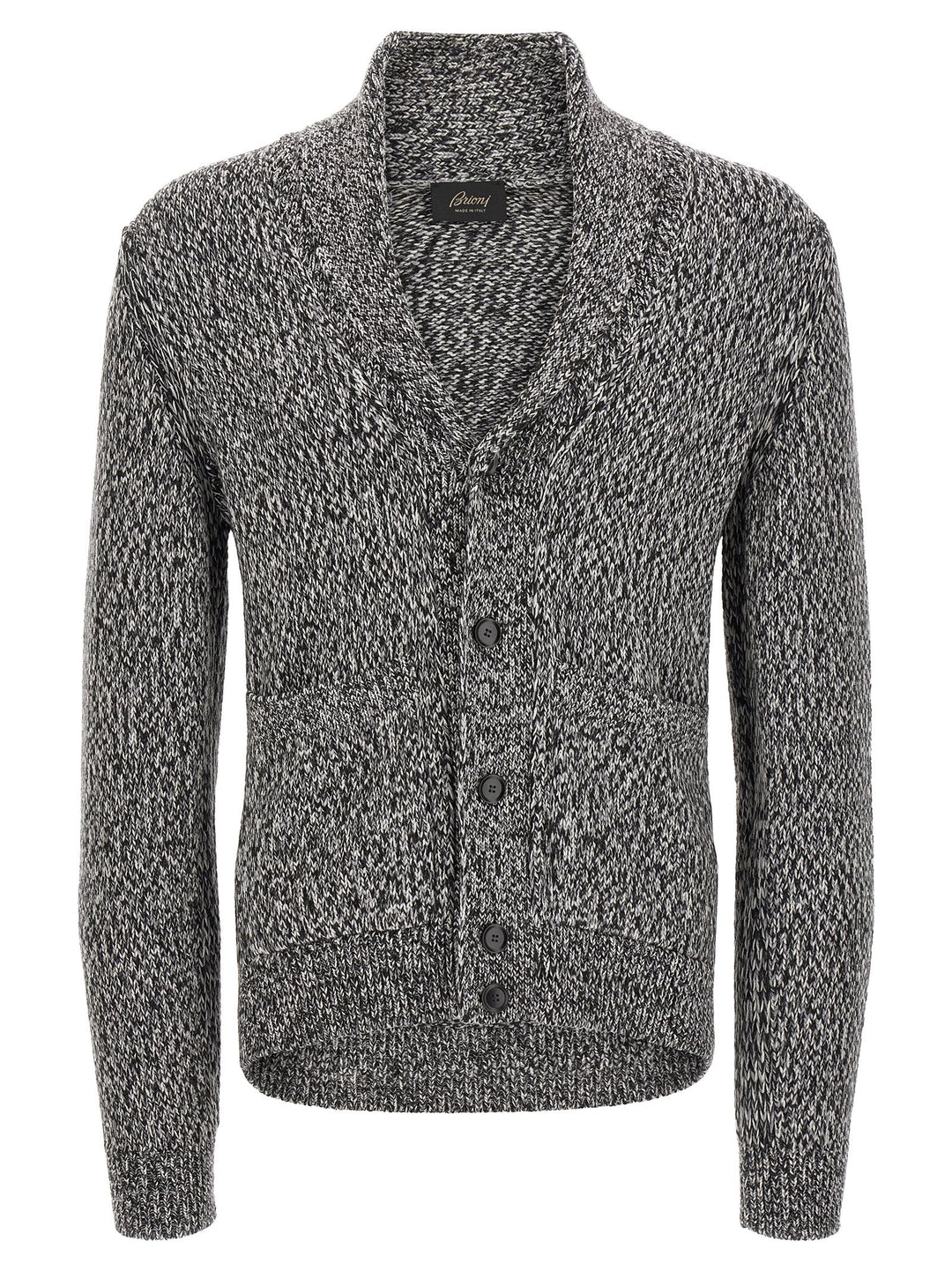 Brioni Shawl Neck Cardigan Sweaters and Cardigans - White/Black | 10bf6b2f65386431e2925c1b005e00ec4bd32f0e
