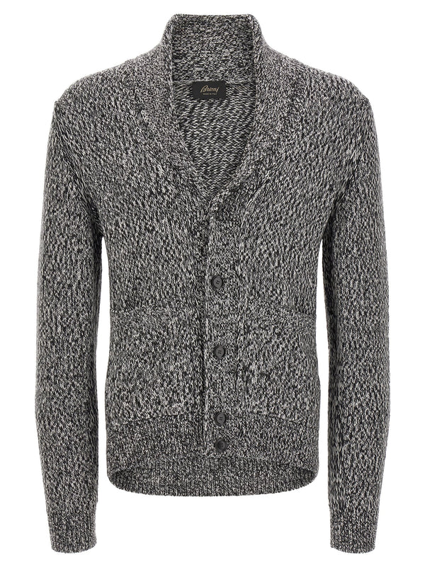 Shawl Neck Cardigan White/Black